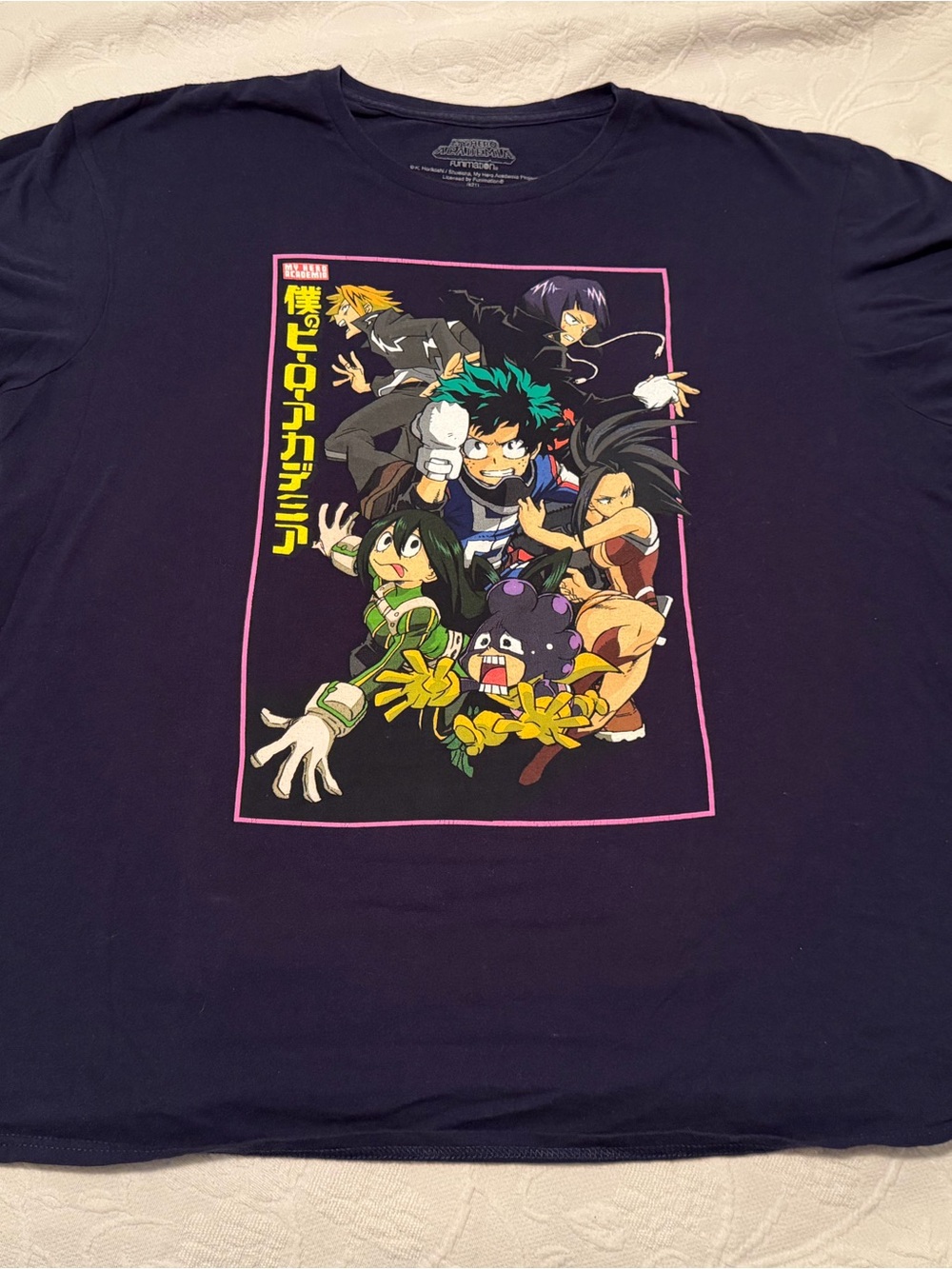 My Hero Academia Anime Graphic Short Sleeve T-shirt Size XL Purple 100% Cotton